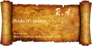 Rudolf Andor névjegykártya