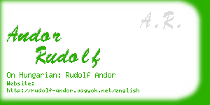 andor rudolf business card